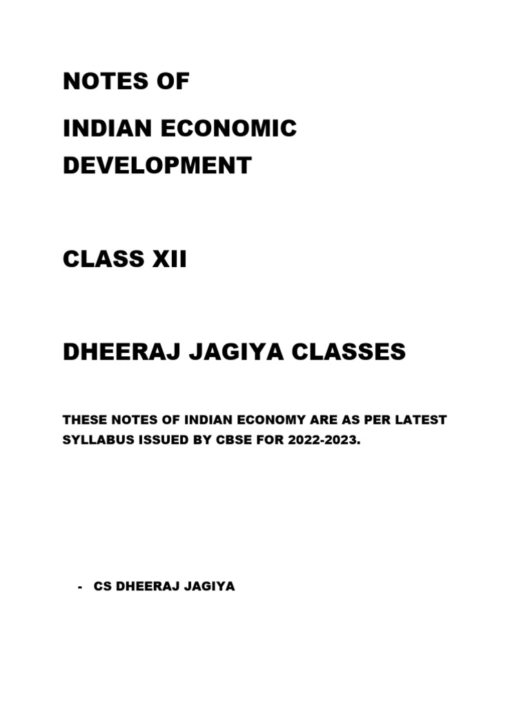 Indian Eco Notes 2022-2023-1 | PDF | Politics