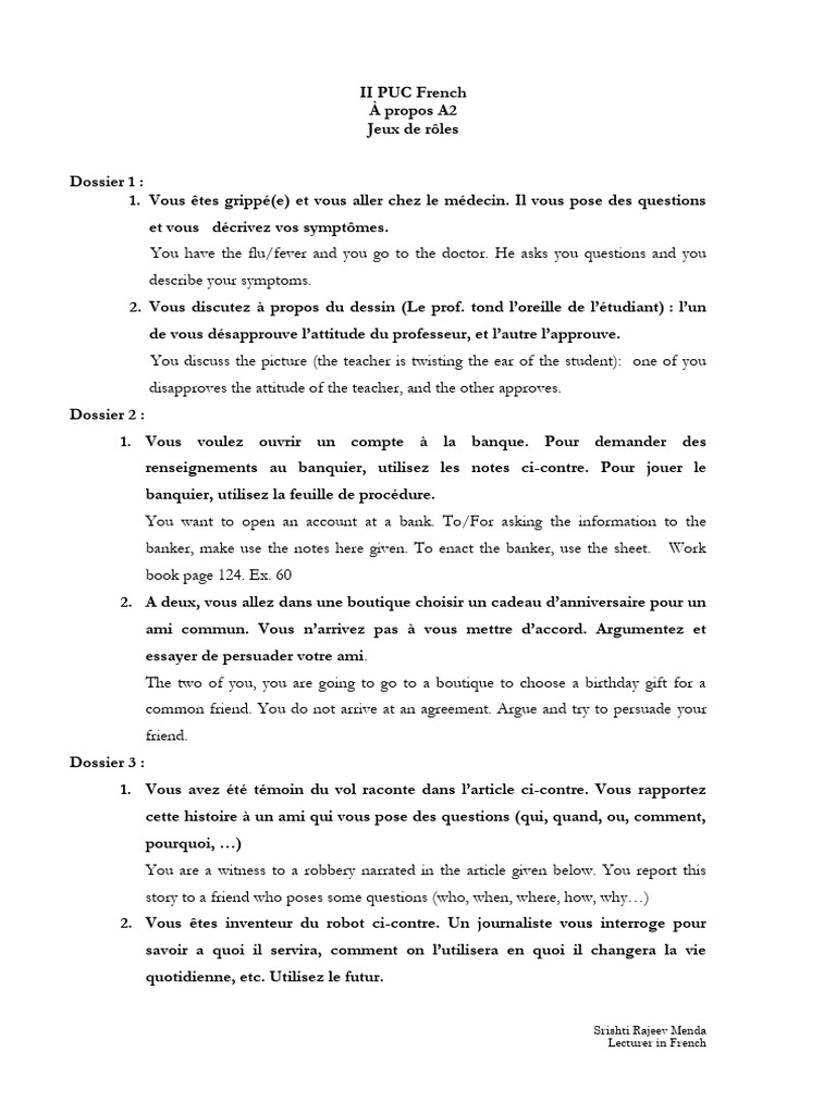Dialogues en français pour A2 | PDF | Banques