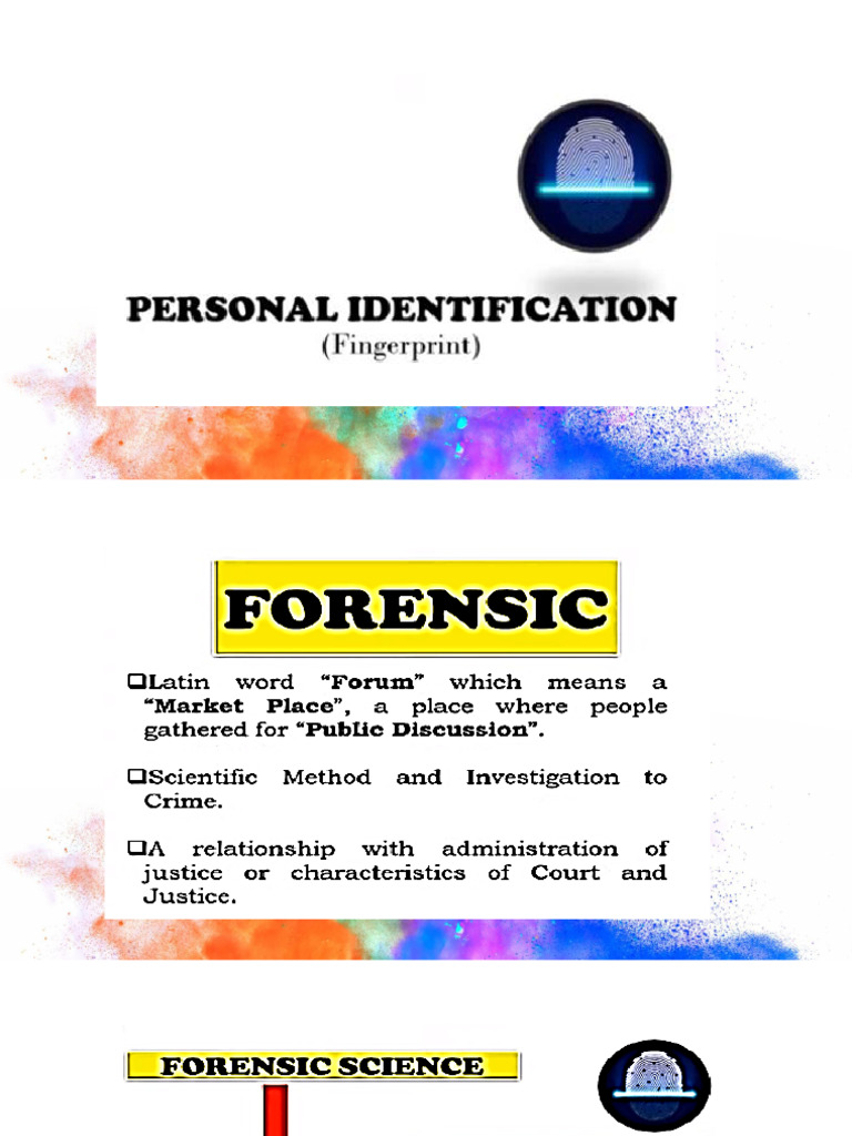 Fingerprint Identification PDF Fingerprint Hand
