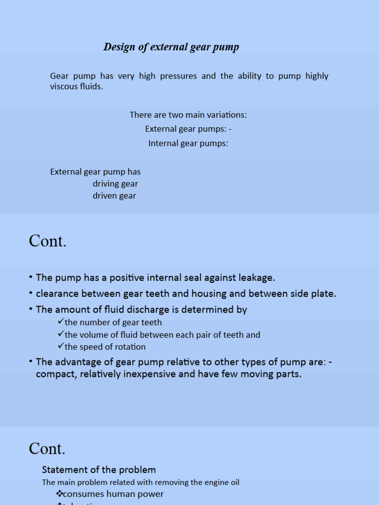 Design of External Gear Pump System | PDF | Pump | Gear