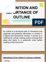 Definition and Importance of Outline
