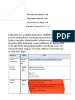 ' Revised Date Sheet and Test Topics Dec 2023-24