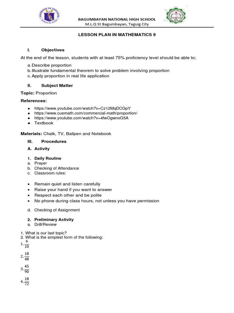 Proportion Pdf Ratio Mathematical Concepts
