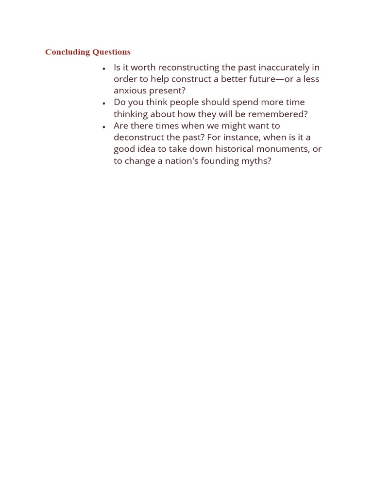 Concluding Questions | PDF | Self-Improvement | Science & Mathematics