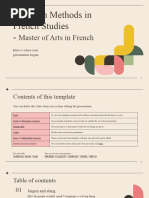 Research Methods in French Studies - Master of Arts in French