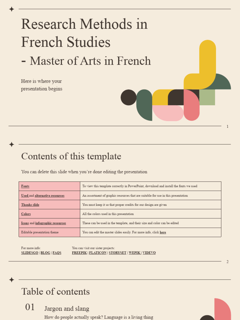 Research Methods in French Studies - Master of Arts in French | PDF ...