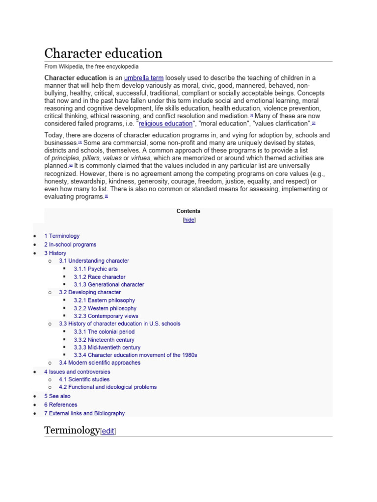 Character Education Pdf