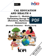 Physical Education and Health 4: Quarter 3 - Module 3: Optimizing Energy System (Nutrition, Hydration and Relaxation)