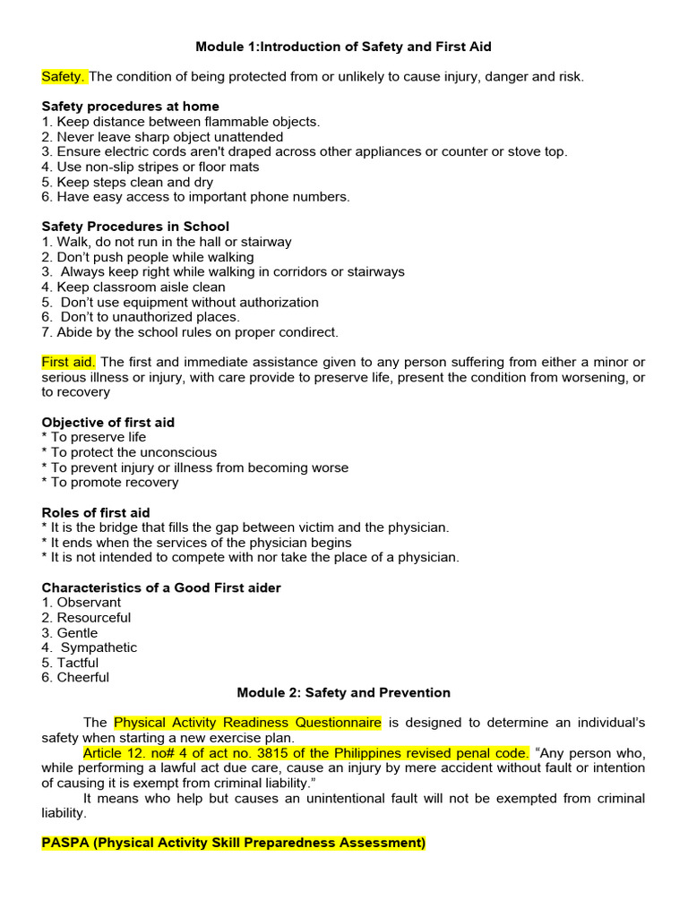 Safety Rules at Home and School | PDF | Muscle | First Aid