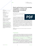 Music Performance As Knowledge Acquisition: A Review and Preliminary Conceptual Framework