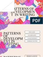Patterns of Developmen T in Writing: Group 3