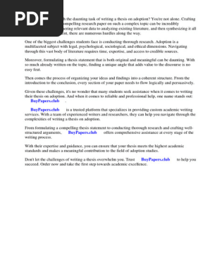Research Paper Over Adoption