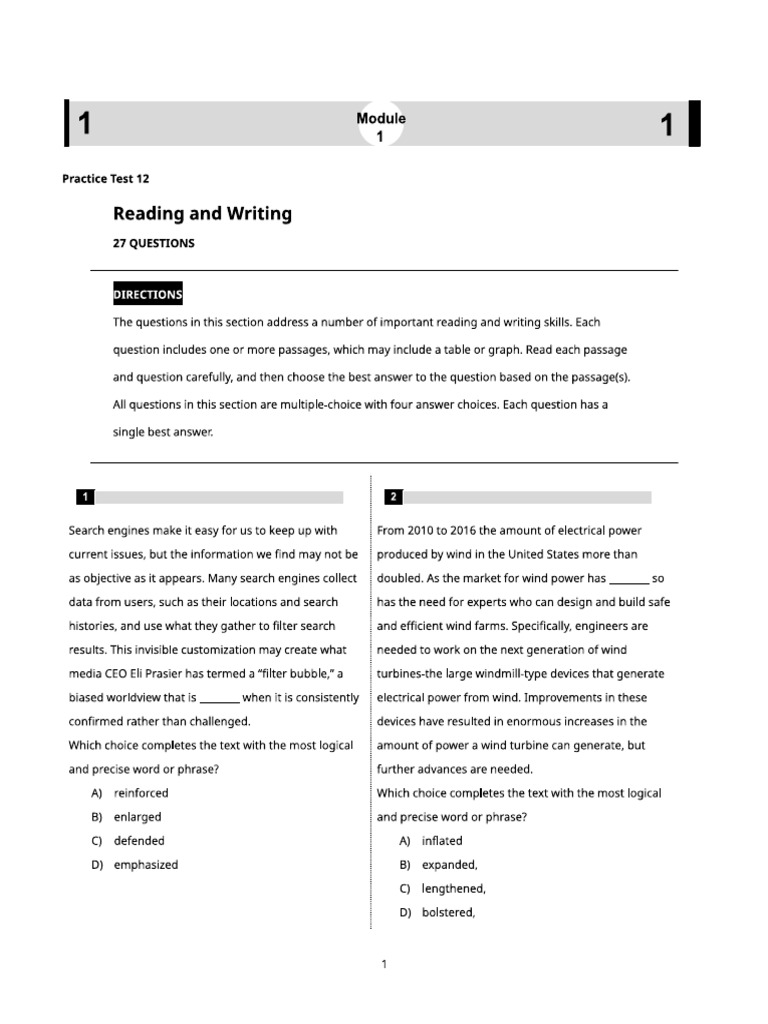 Practice Test 12 | PDF