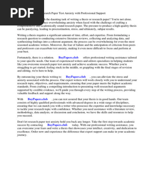 Research Paper Test Anxiety