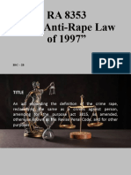 RA 8353 "The Anti-Rape Law of 1997": BSC - 2B 2 Presenter