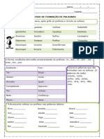 Exercícios Formação de Palavras