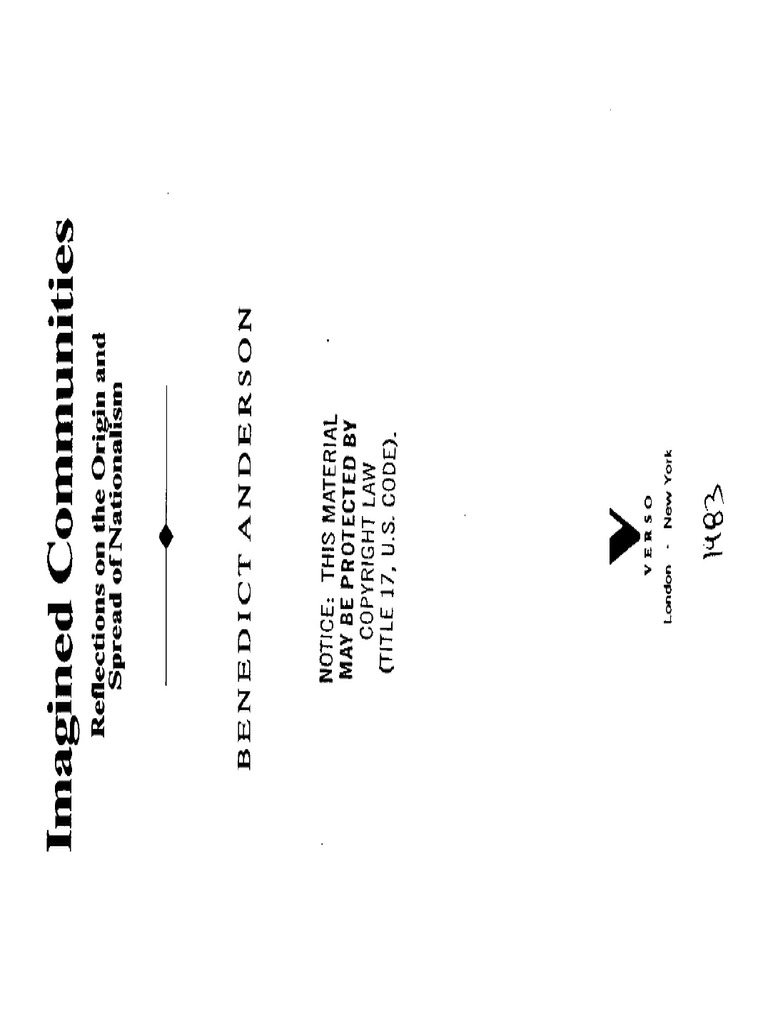 Anderson - Imagined Communities - Introduction | PDF