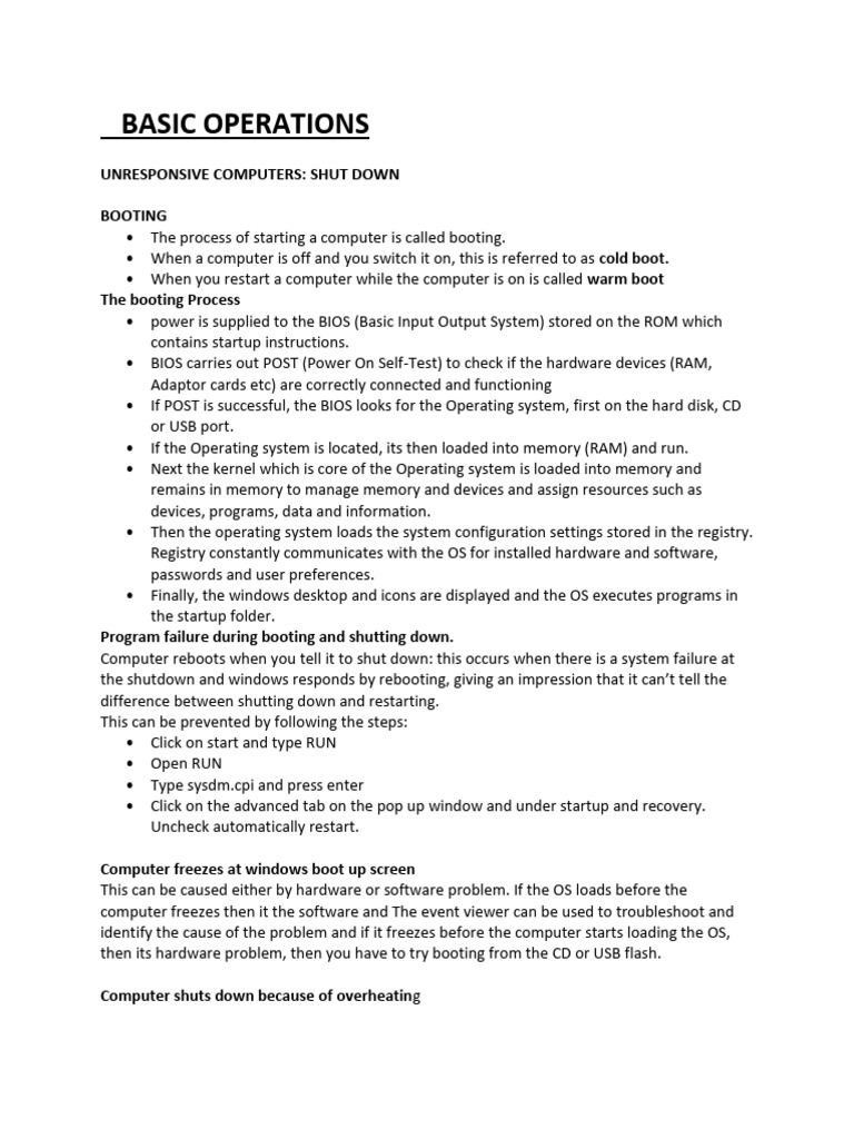 Basic operations pdf booting antivirus software