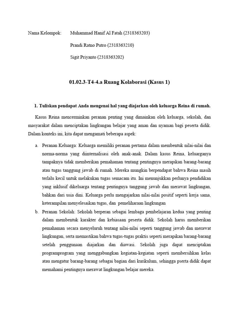 Peran Keluarga dan Sekolah dalam Pendidikan Anak | PDF | Ilmu Sosial ...
