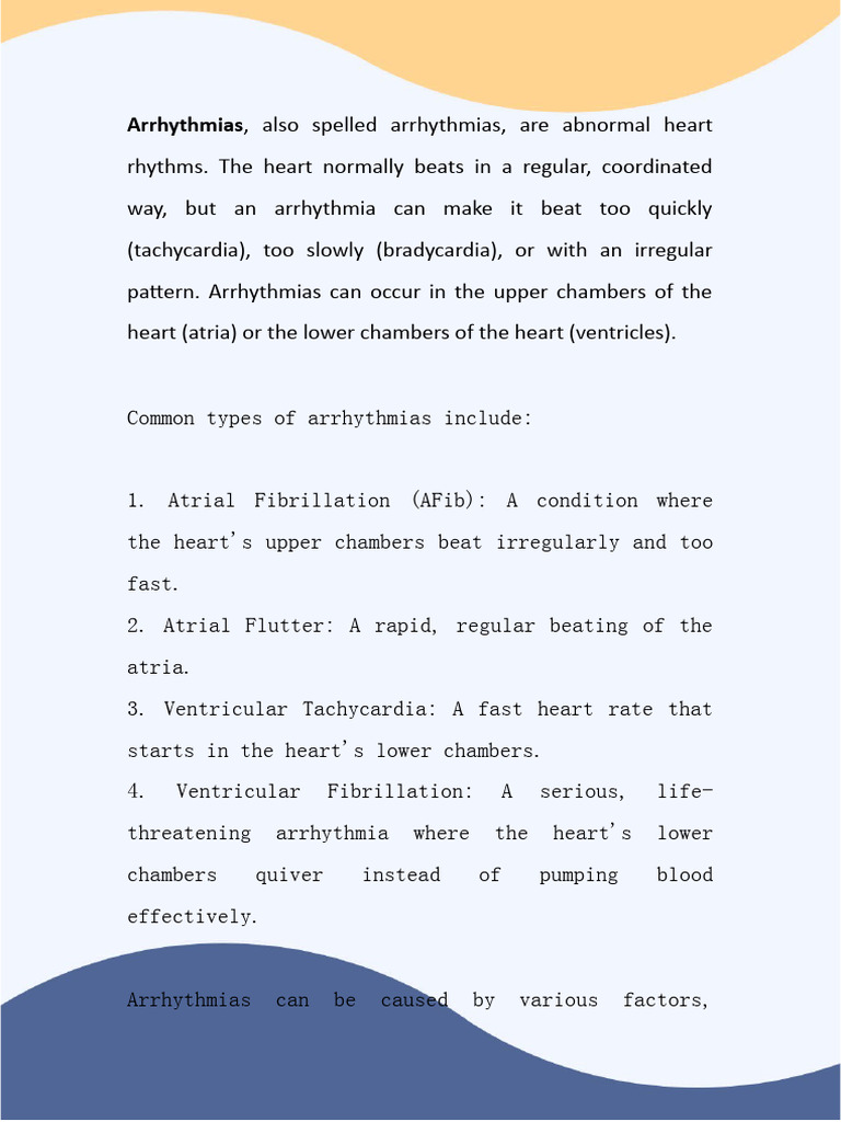 Understanding Arrhythmias and Treatments | PDF | Self-Improvement