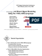 Analog and Mixed-Signal Modeling Using The VHDL-AMS Language