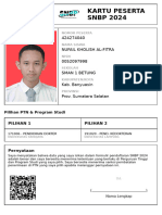 Kartu Peserta SNBP 2024: 424274040 Nufail Kholish Al-Fitra 0052097998 Sman 1 Betung Kab. Banyuasin Prov. Sumatera Selatan