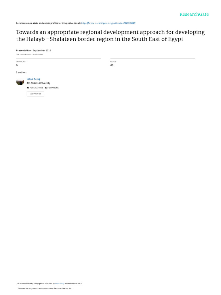 Regional Development in Halayb-Shalateen | PDF | Sudan | Egypt