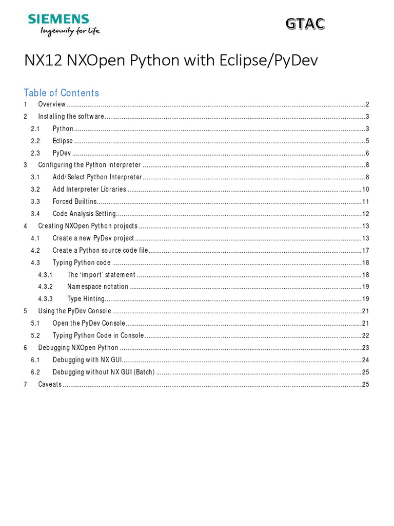Debug nxopen python with nx12 and eclipse pydev pdf eclipse