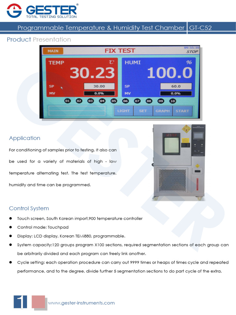 Programmable Temperature & Humidity Chamber | PDF | Technology ...