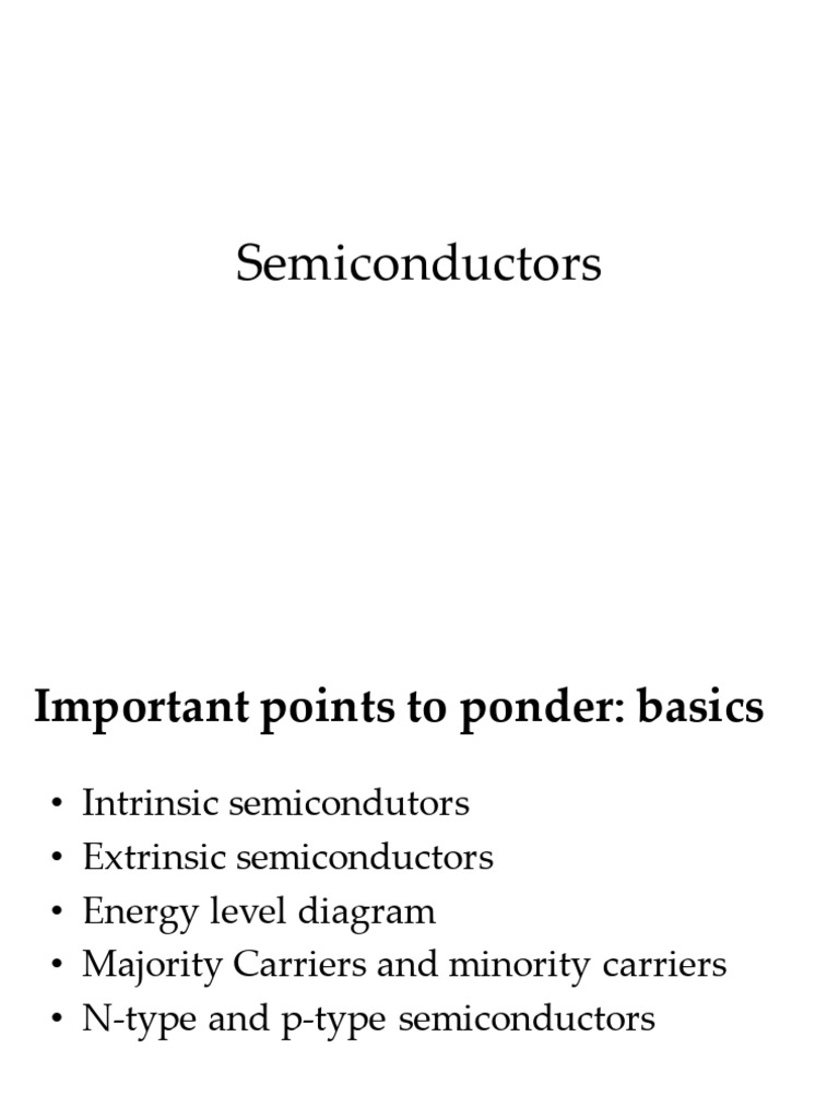 Overview of Semiconductor Basics | PDF | Semiconductors | Doping ...