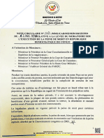 Circulaire Relative A La Levee Du Moratoire Sur L'exécution de La Peine de Mort