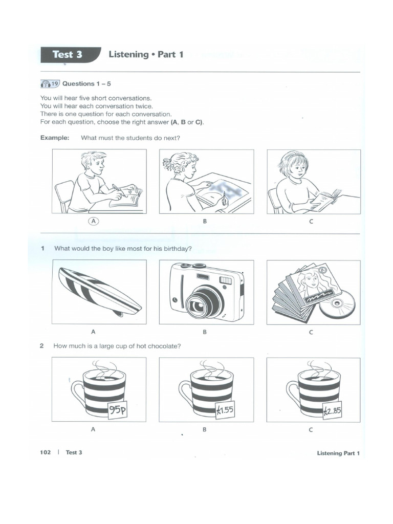 Ket For Schools Trainer Test 3 L | PDF