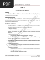 ES UNIT - 4:environmental Pollution and Environment Protection Act