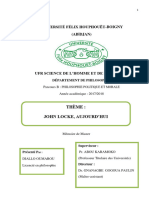 DIALLO Oumarou JJohn LOCKE Aujourd'hui Mémoire Soutenu Le Mercredi 06 Mars 2019 À l'UFHB.