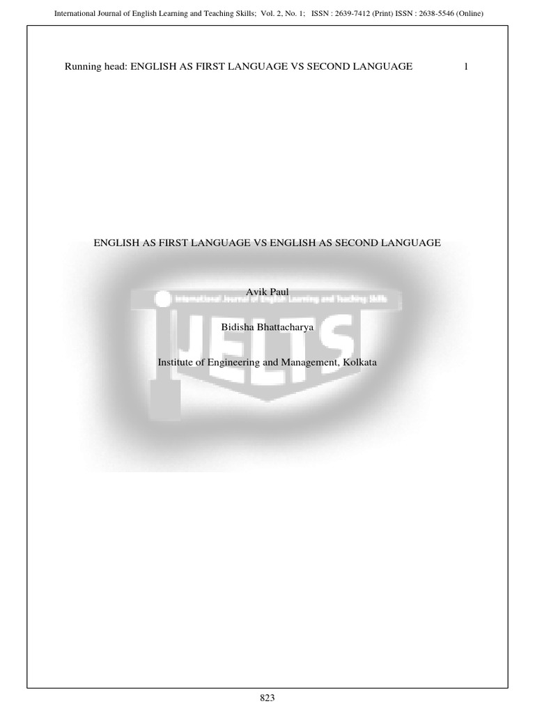English as First vs. Second Language | PDF | Second Language | First ...