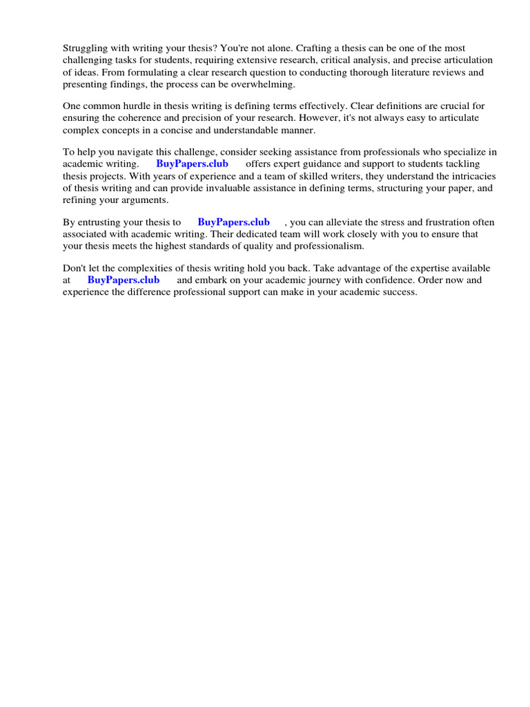 Research Paper Definition of Terms Example PDF