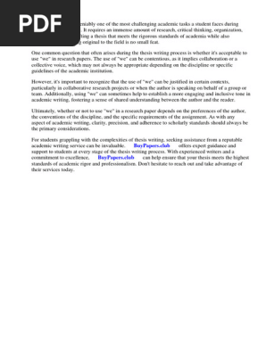 Can We Use We in Research Paper