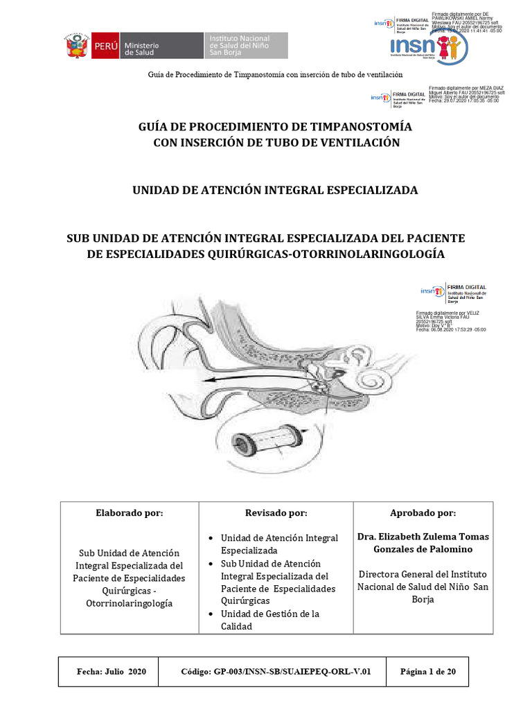 Procedimiento de Timpanostomía Pediátrica | PDF | Cabeza y cuello ...