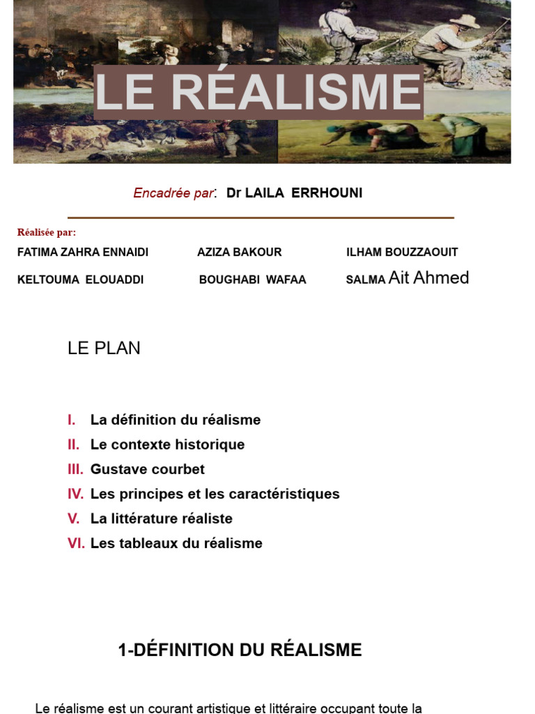 Définition et caractéristiques du réalisme | PDF | Réalisme ...