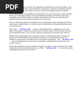 Note Card Maker for Research Paper