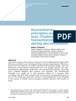 Humanitarian Principles Put To The Test: Challenges To Humanitarian Action During Decolonization