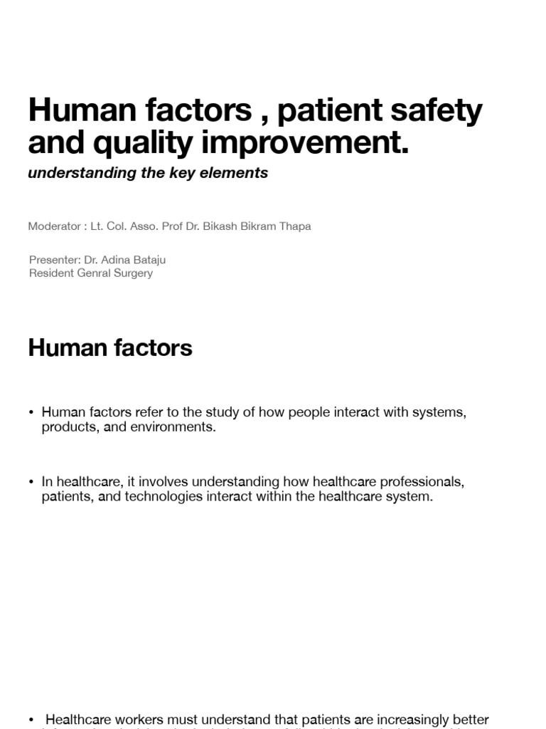 ppt human factors | PDF | Patient Safety | Surgery