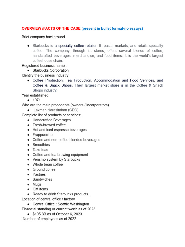 Starbucks Pdf Starbucks Coffee