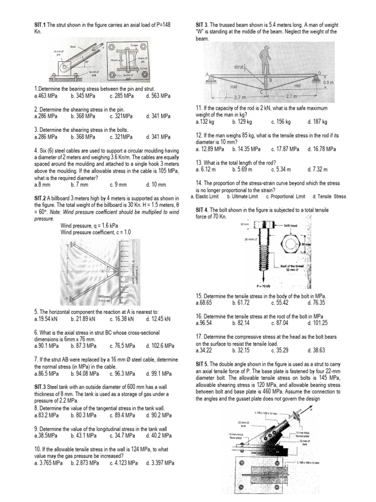 Ced 225-Mechanics of Def. Bodies Problem Set 01 | PDF