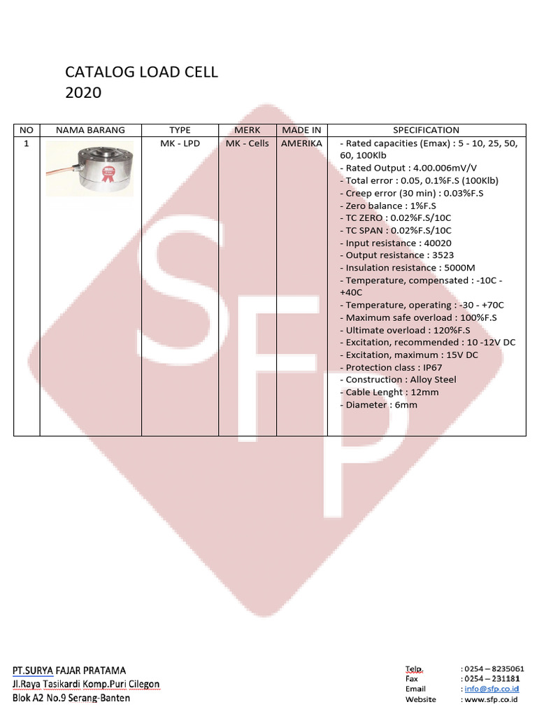 MK Cells Load Cell Specifications | PDF | Electrical Resistance And ...