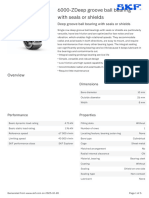 SKF 6000-ZDeep Groove Ball Bearing With Seals or Shields Specification