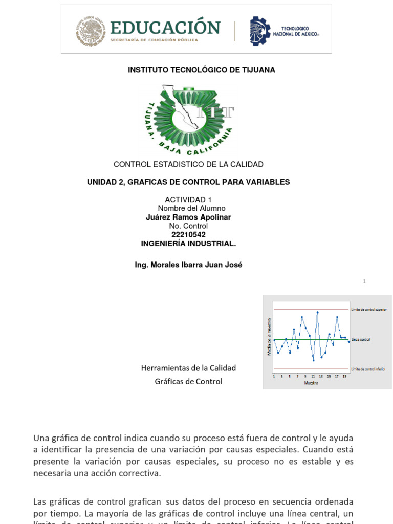 Gráficas de Control en Calidad Industrial | PDF