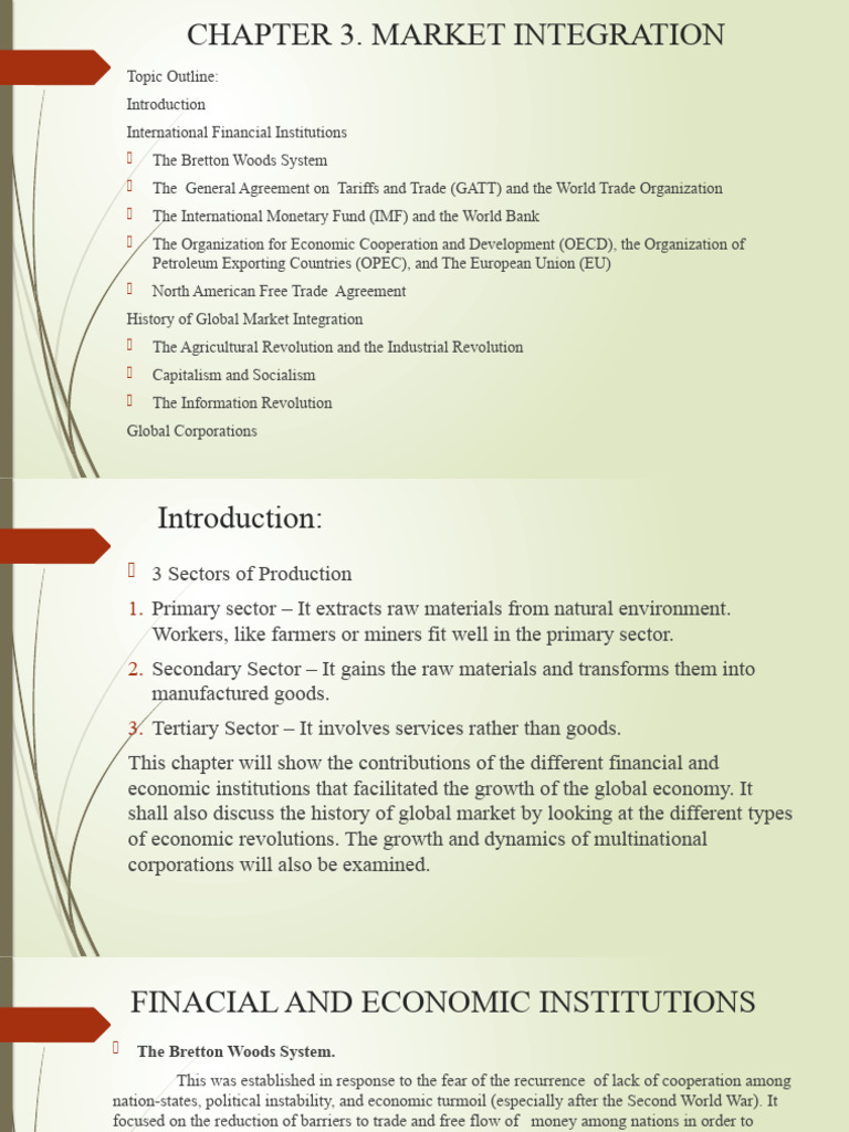 History of Global Market Integration | PDF | World Trade Organization ...