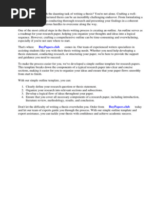 Simple Outline Template for Research Paper