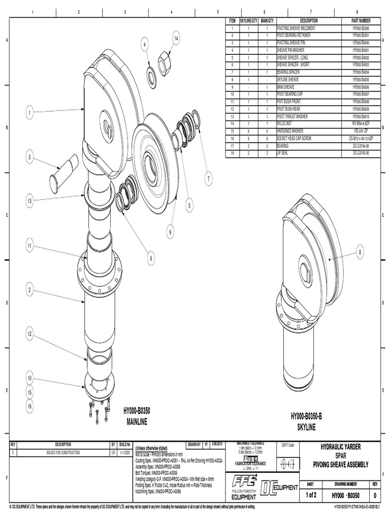 Hy000-B0350 - 0 Pivoing Sheave Assembly | PDF | Secondary Sector Of The ...